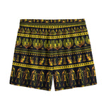 Ancient Egyptian Pattern Print Mesh Shorts