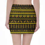 Ancient Egyptian Pattern Print Pencil Mini Skirt