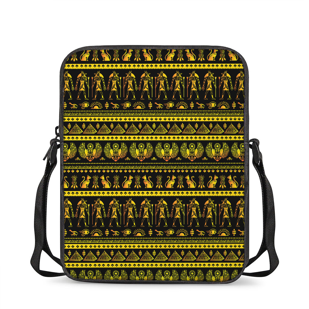 Ancient Egyptian Pattern Print Rectangular Crossbody Bag