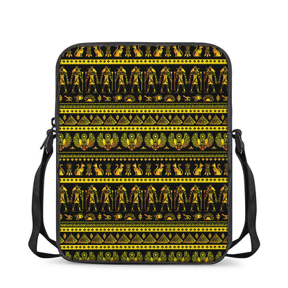 Ancient Egyptian Pattern Print Rectangular Crossbody Bag