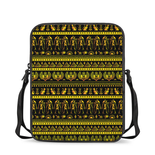 Ancient Egyptian Pattern Print Rectangular Crossbody Bag