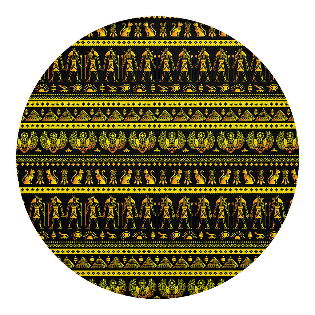 Ancient Egyptian Pattern Print Round Blanket