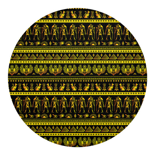 Ancient Egyptian Pattern Print Round Blanket