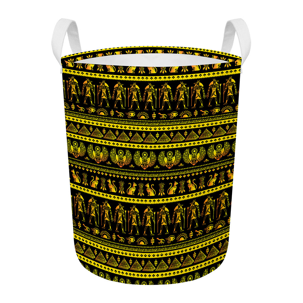 Ancient Egyptian Pattern Print Round Laundry Basket