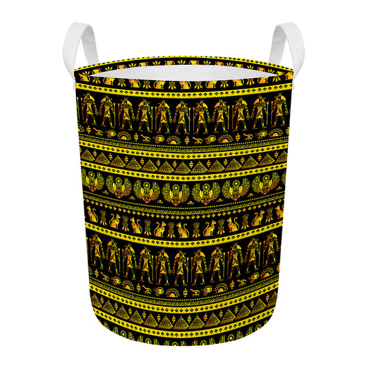 Ancient Egyptian Pattern Print Round Laundry Basket