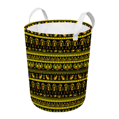 Ancient Egyptian Pattern Print Round Laundry Basket