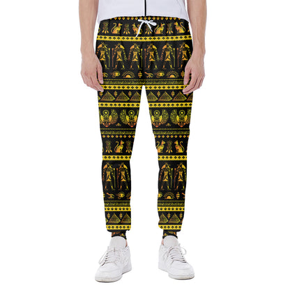 Ancient Egyptian Pattern Print Scuba Joggers