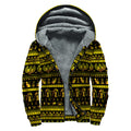 Ancient Egyptian Pattern Print Sherpa Lined Zip Up Hoodie