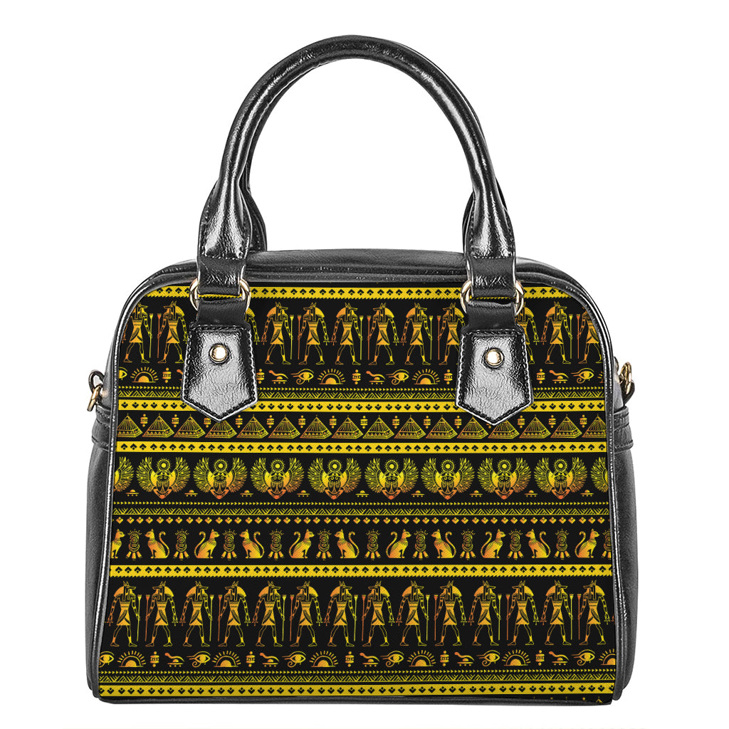 Ancient Egyptian Pattern Print Shoulder Handbag