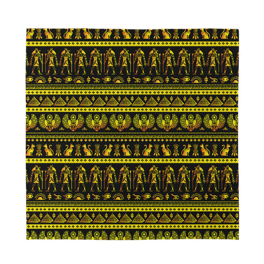 Ancient Egyptian Pattern Print Silk Bandana