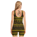 Ancient Egyptian Pattern Print Sleeveless One Piece Swimsuit