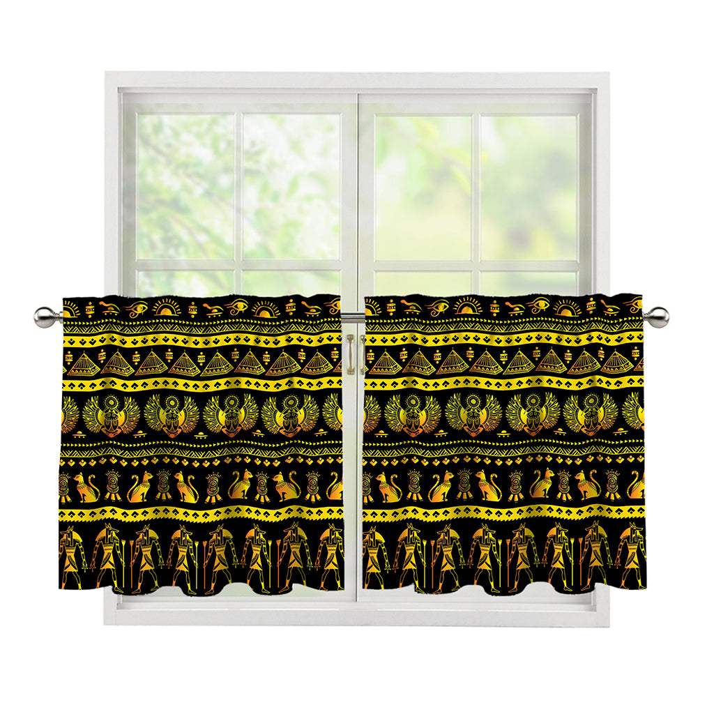 Ancient Egyptian Pattern Print Tier Curtains