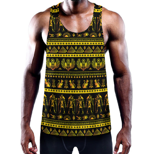 Ancient Egyptian Pattern Print Training Tank Top
