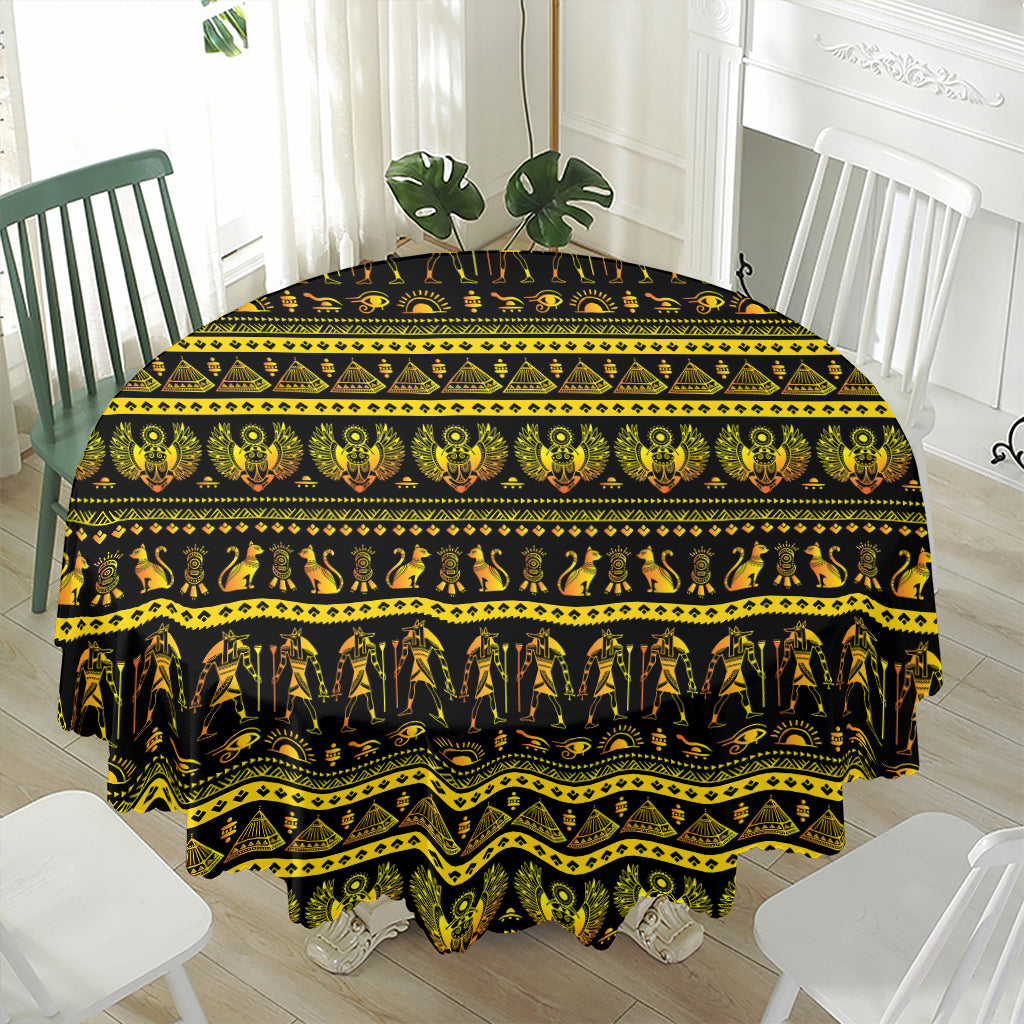 Ancient Egyptian Pattern Print Waterproof Round Tablecloth