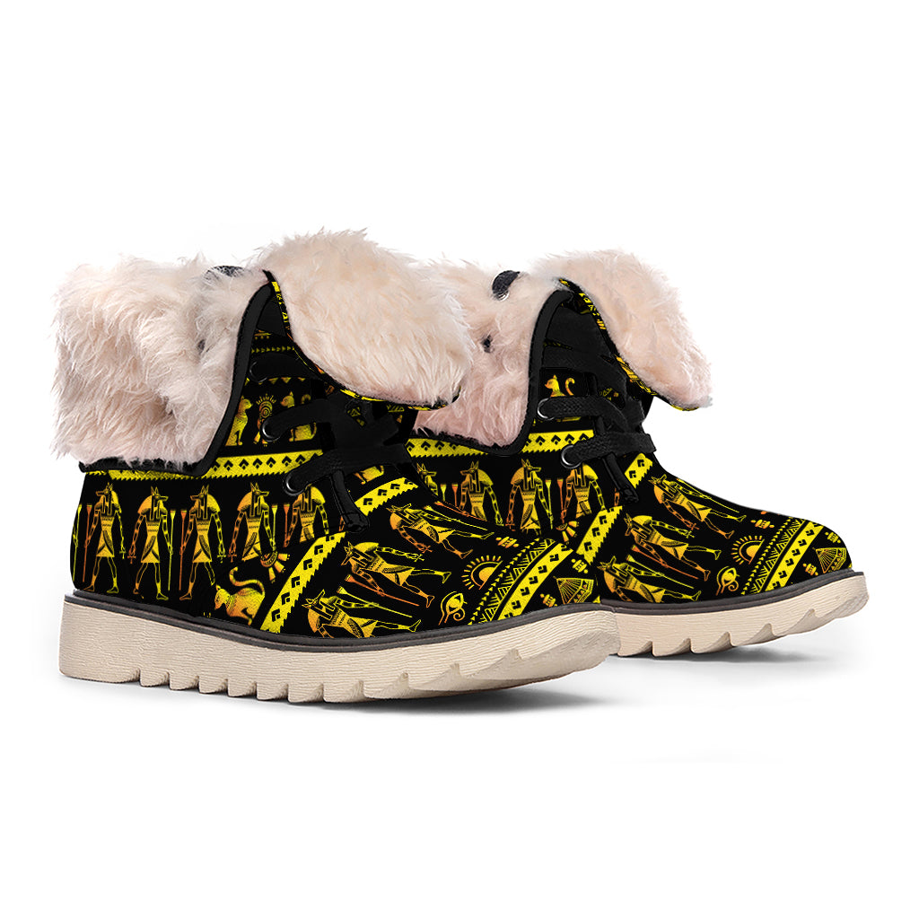 Ancient Egyptian Pattern Print Winter Boots