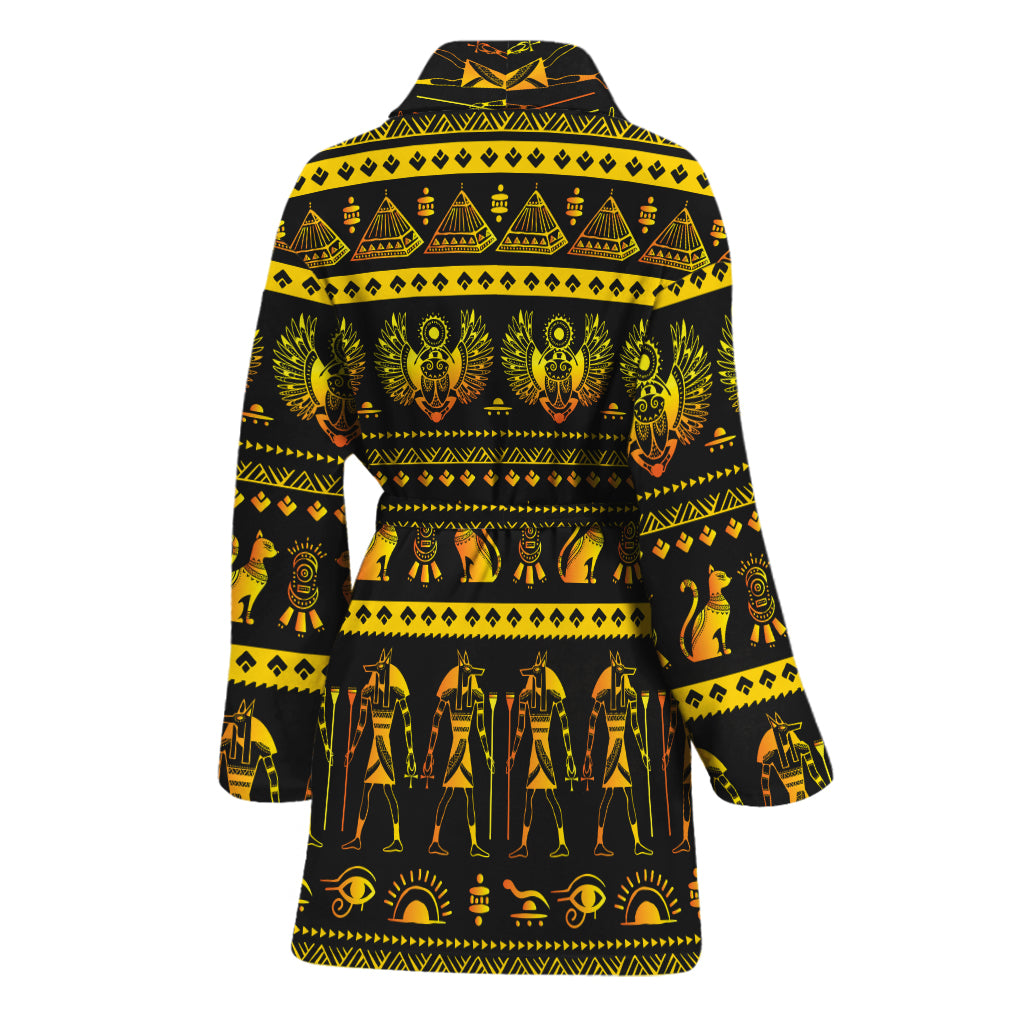 Ancient Egyptian Pattern Print Women's Bathrobe