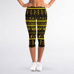 Ancient Egyptian Pattern Print Women's Capri Leggings