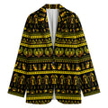 Ancient Egyptian Pattern Print Women's Cotton Blazer