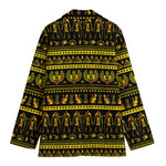 Ancient Egyptian Pattern Print Women's Cotton Blazer
