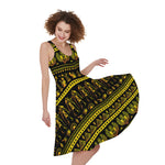 Ancient Egyptian Pattern Print Women's Sleeveless Dress