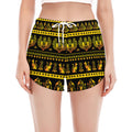 Ancient Egyptian Pattern Print Women's Split Running Shorts