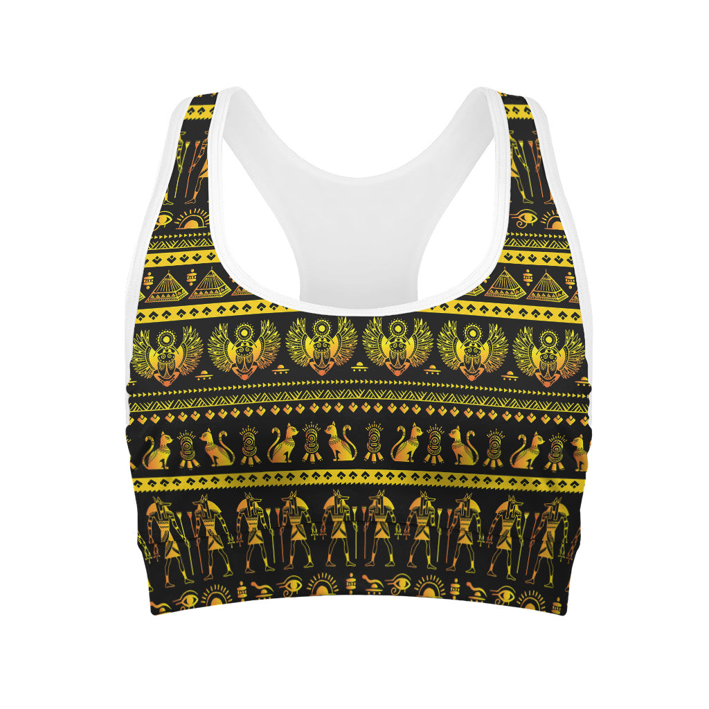 Ancient Egyptian Pattern Print Women's Sports Bra