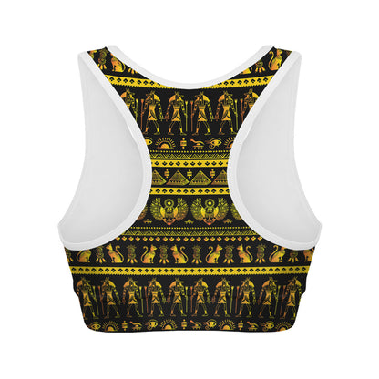 Ancient Egyptian Pattern Print Women's Sports Bra