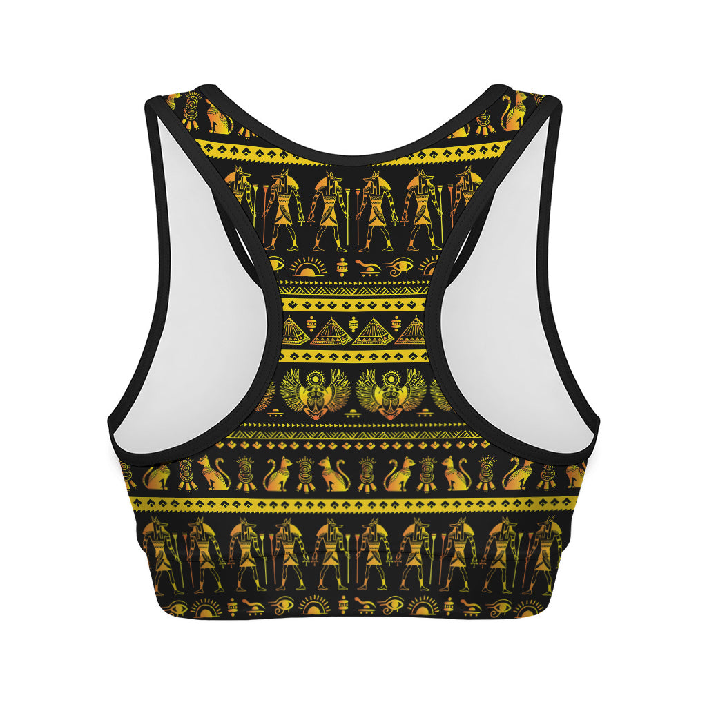 Ancient Egyptian Pattern Print Women's Sports Bra