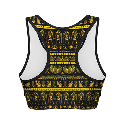 Ancient Egyptian Pattern Print Women's Sports Bra