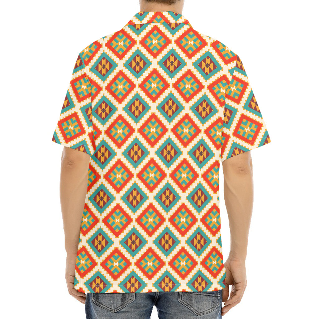Ancient Geometric Navajo Print Aloha Shirt