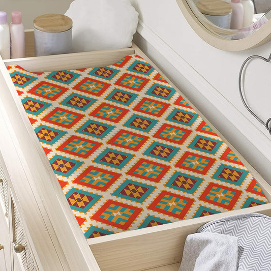 Ancient Geometric Navajo Print Changing Pad Cover
