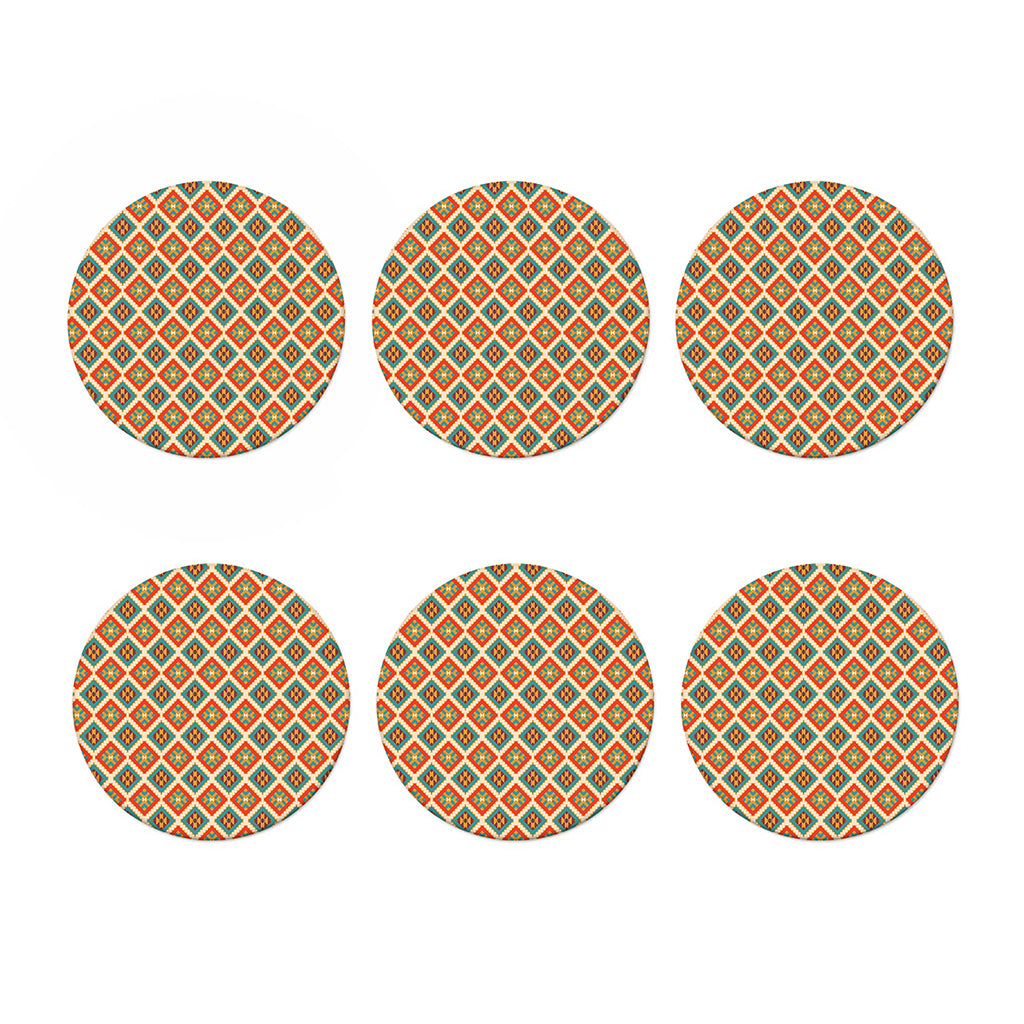 Ancient Geometric Navajo Print Coaster Set