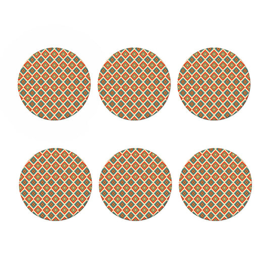 Ancient Geometric Navajo Print Coaster Set