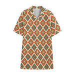 Ancient Geometric Navajo Print Cotton Hawaiian Shirt