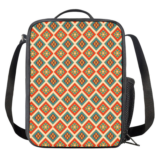 Ancient Geometric Navajo Print Crossbody Lunch Bag