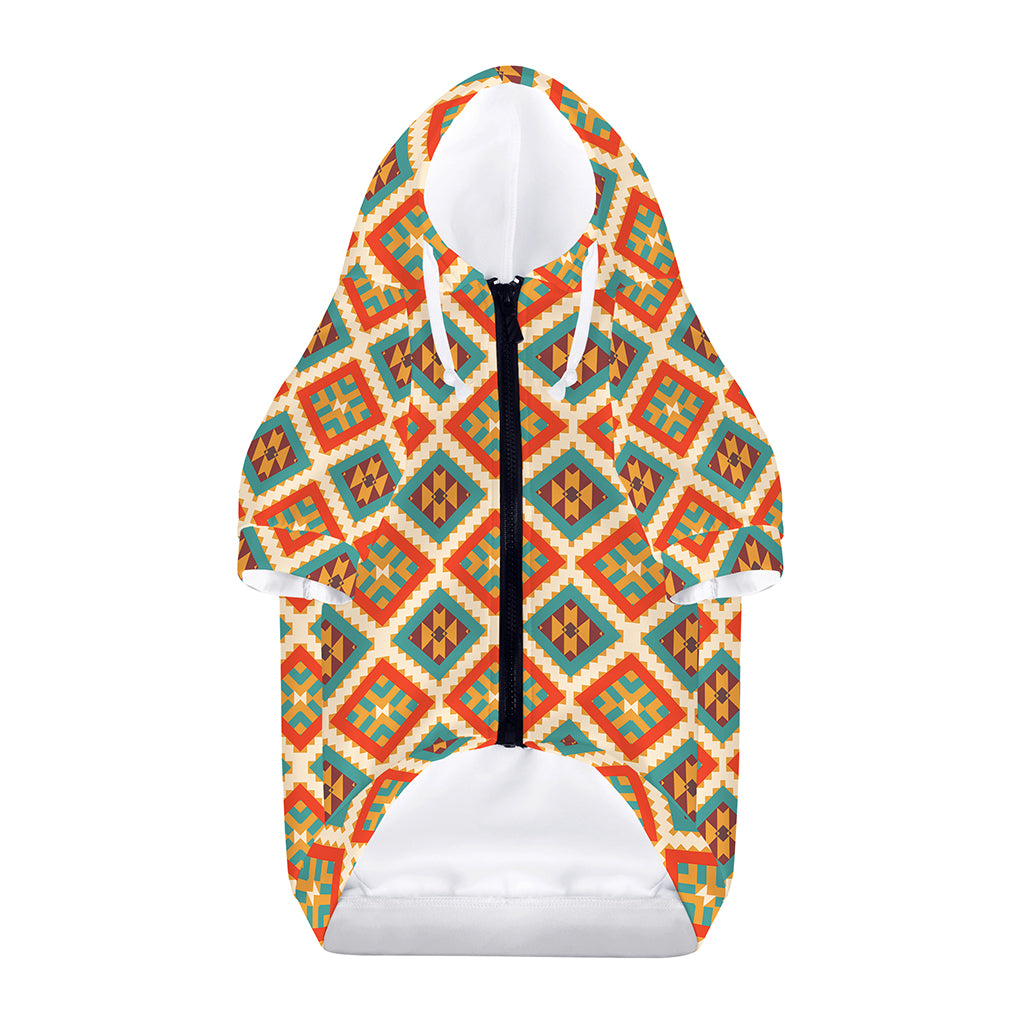 Ancient Geometric Navajo Print Dog Zip Up Hoodie