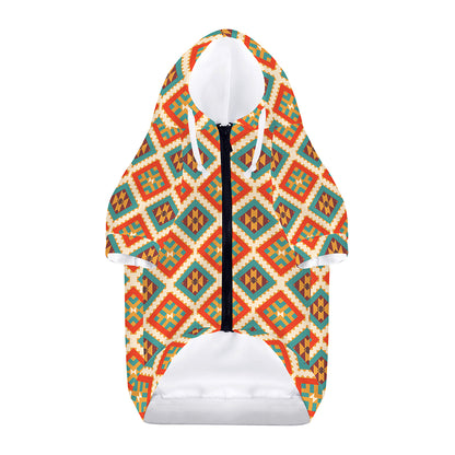 Ancient Geometric Navajo Print Dog Zip Up Hoodie