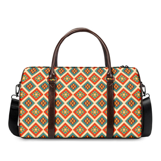 Ancient Geometric Navajo Print Duffle Bag