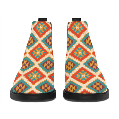 Ancient Geometric Navajo Print Flat Ankle Boots