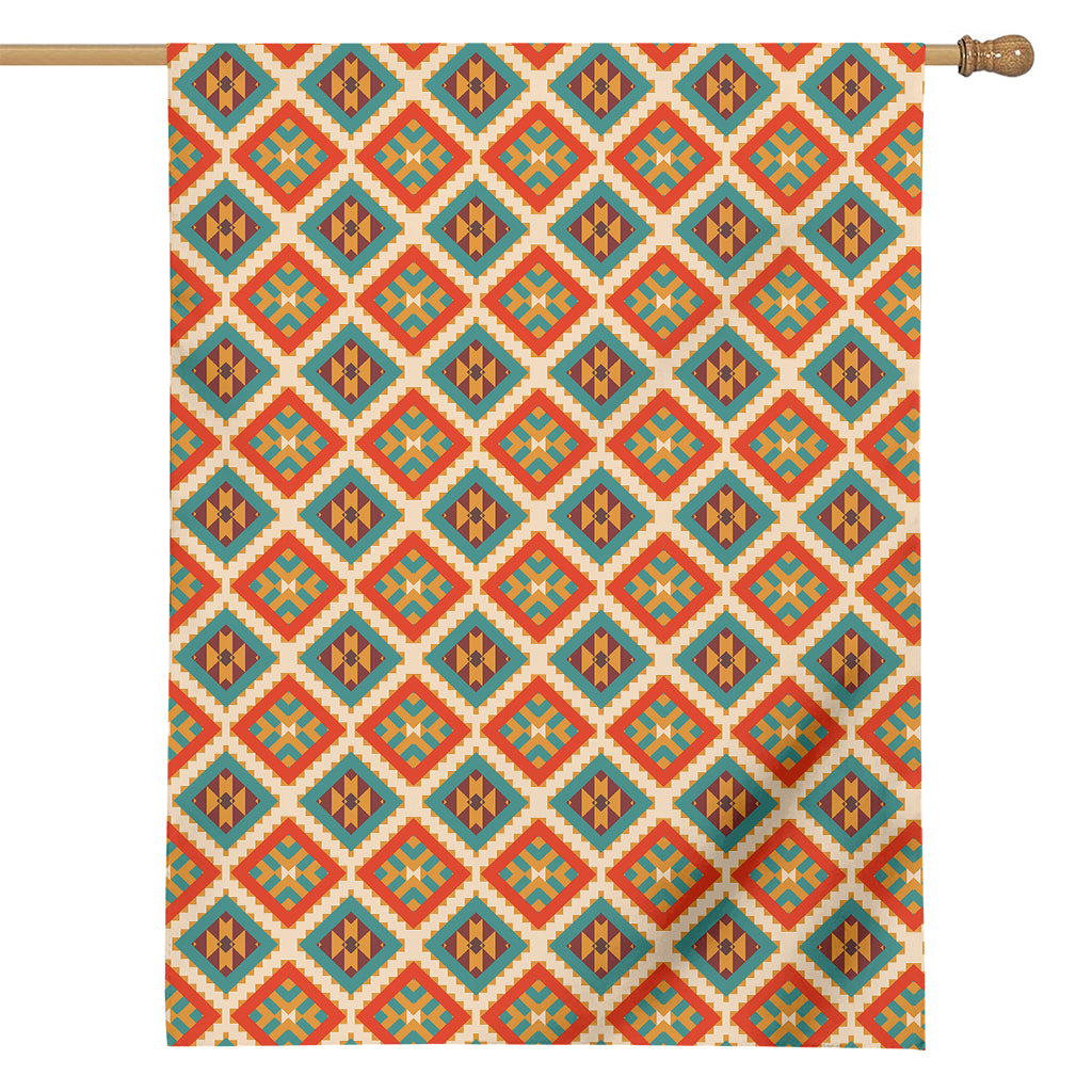 Ancient Geometric Navajo Print House Flag