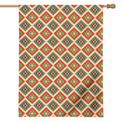 Ancient Geometric Navajo Print House Flag