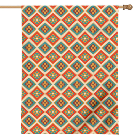 Ancient Geometric Navajo Print House Flag