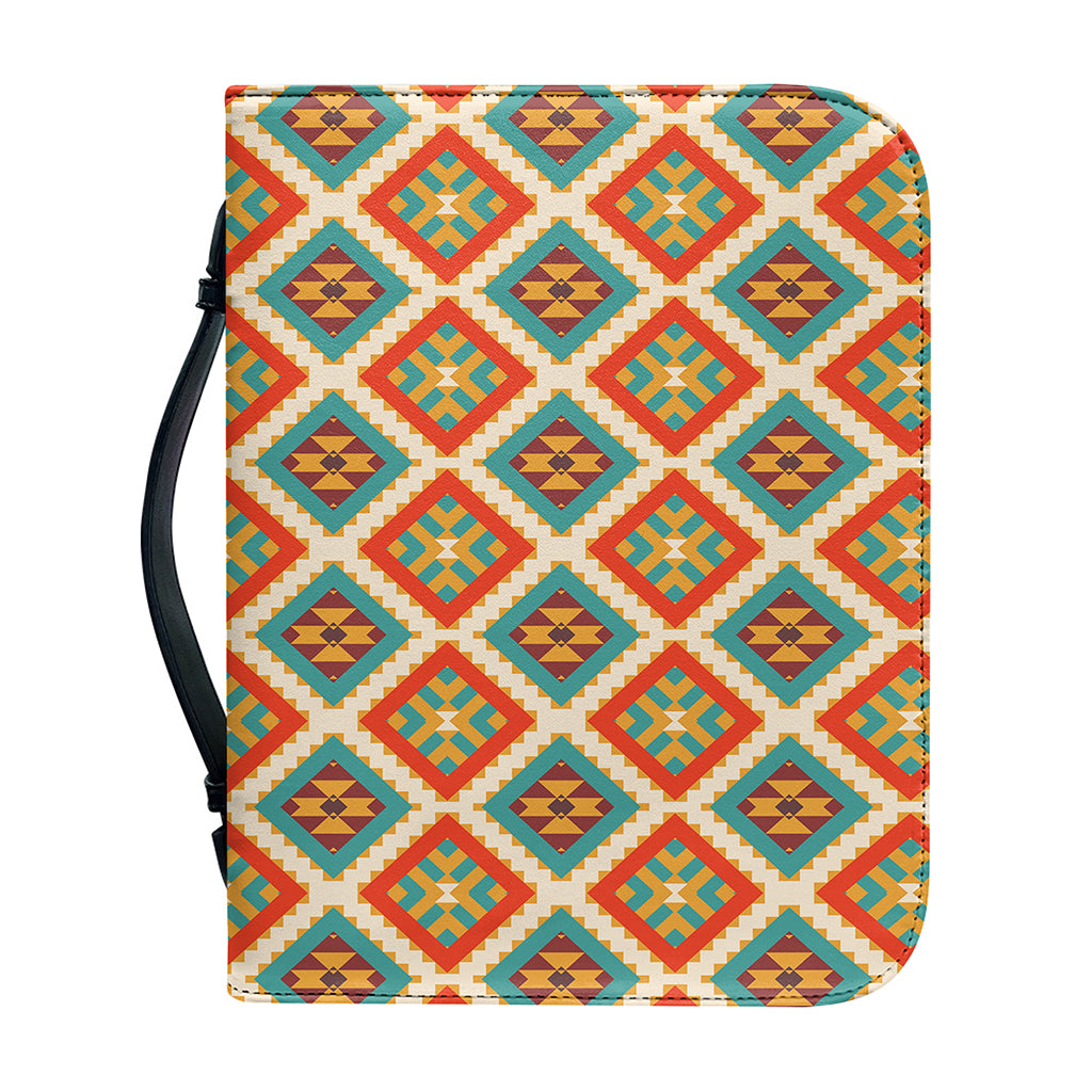 Ancient Geometric Navajo Print Leather Bible Cover