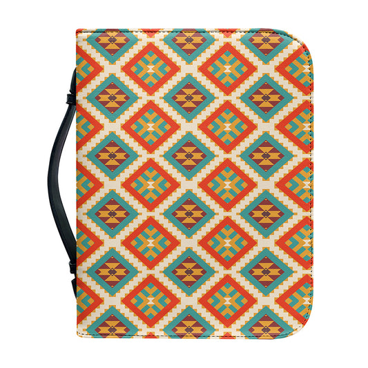 Ancient Geometric Navajo Print Leather Bible Cover