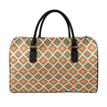 Ancient Geometric Navajo Print Leather Duffel Bag