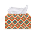Ancient Geometric Navajo Print Leather Tissue Box Cover