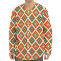 Ancient Geometric Navajo Print Long Sleeve Baseball Jersey