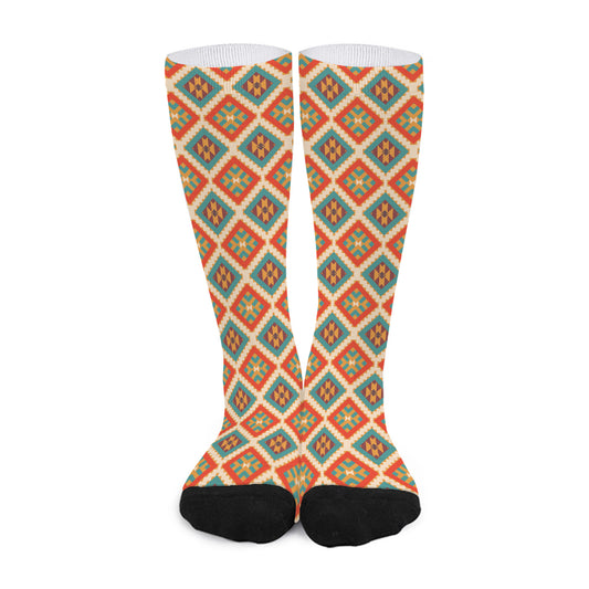 Ancient Geometric Navajo Print Long Socks