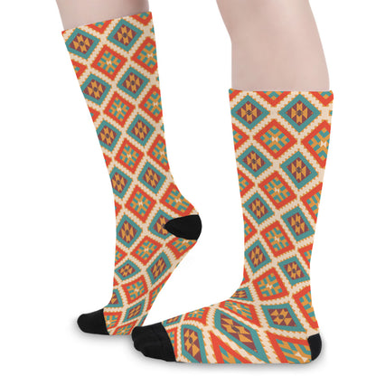 Ancient Geometric Navajo Print Long Socks