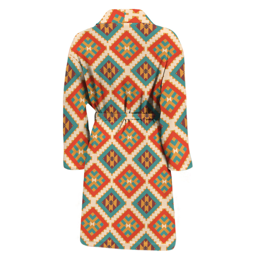 Ancient Geometric Navajo Print Men's Bathrobe